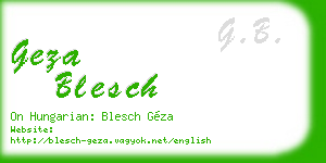 geza blesch business card